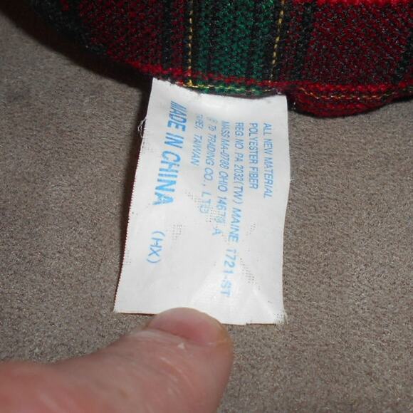 Vintage Dan Dee Snowflake Friends Dog in Top Hat Christmas Red Plaid - Picture 7 of 7